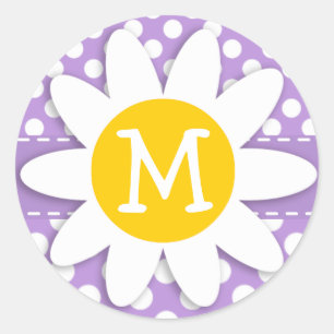 Sticker Rond Pois violets de lavande