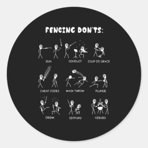 Sticker Rond Poison de Fencing   I Always Win All Match