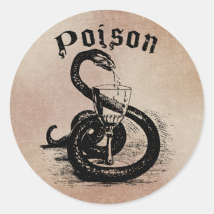 Sticker Rond Poison serpent Halloween gothique