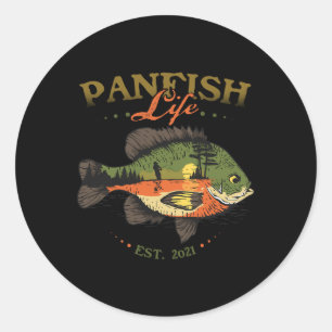 Sticker Rond Poisson Bluegill Piscine Life Est 2021 Pêcheur Fis