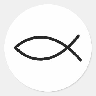 Sticker Rond Poisson chrétien