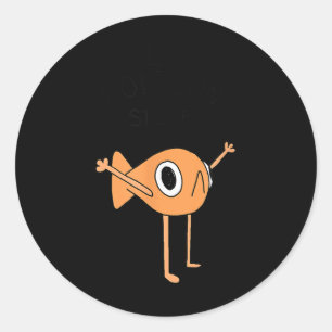 Sticker Rond Poisson Drôle Le Poisson Steve Pour Enfants Femmes