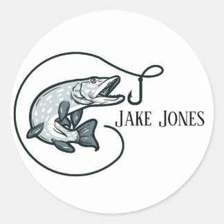 Sticker Rond Poisson et crochet personnalisé