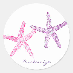 Sticker Rond Poisson-étoile rose pourpre Thunder_Cove