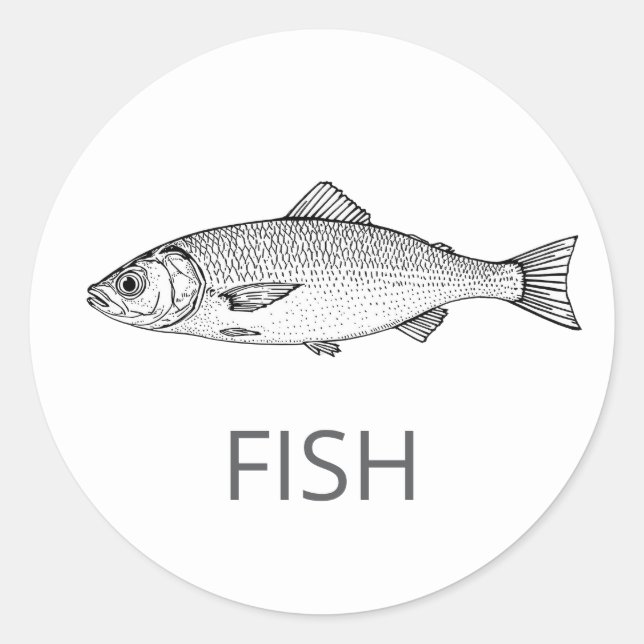 Sticker Rond Poisson Mariage personnalisé professionnel Choix d (Devant)