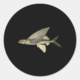Sticker Rond Poisson volant