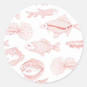 Sticker Rond Poissons