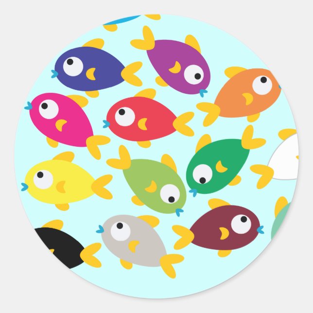 Sticker Rond Poissons (Devant)