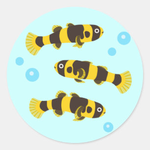 Sticker Rond Poissons de Goby de bourdon