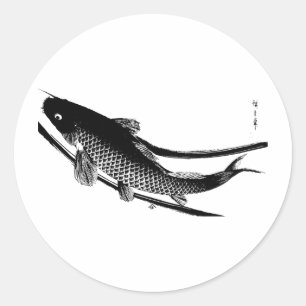 Sticker Rond Poissons japonais