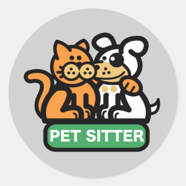 Sticker Rond Poitrine (chat et chien) (Devant)