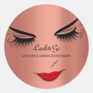 Sticker Rond Poitrine d'artiste de maquillage Produit Glam rose