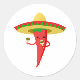 Sticker Rond Poivre Chaud