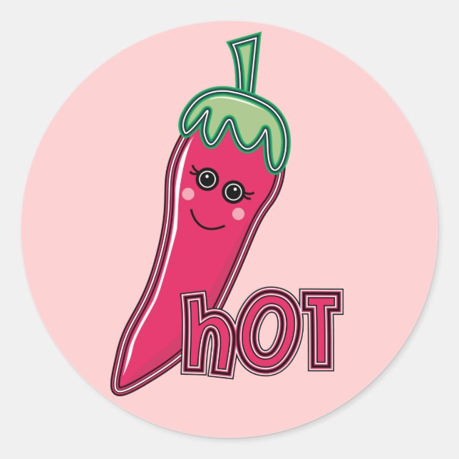Sticker Rond Poivre Chaud Pink Chili (Devant)