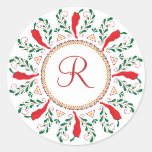 Sticker Rond Poivre rouge de Feliz Navidad Chili