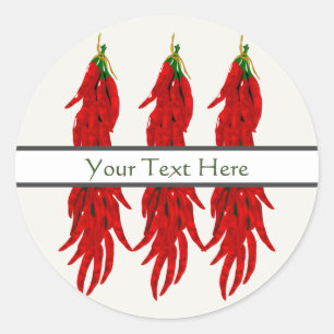 Sticker Rond Poivrons de chili séchés