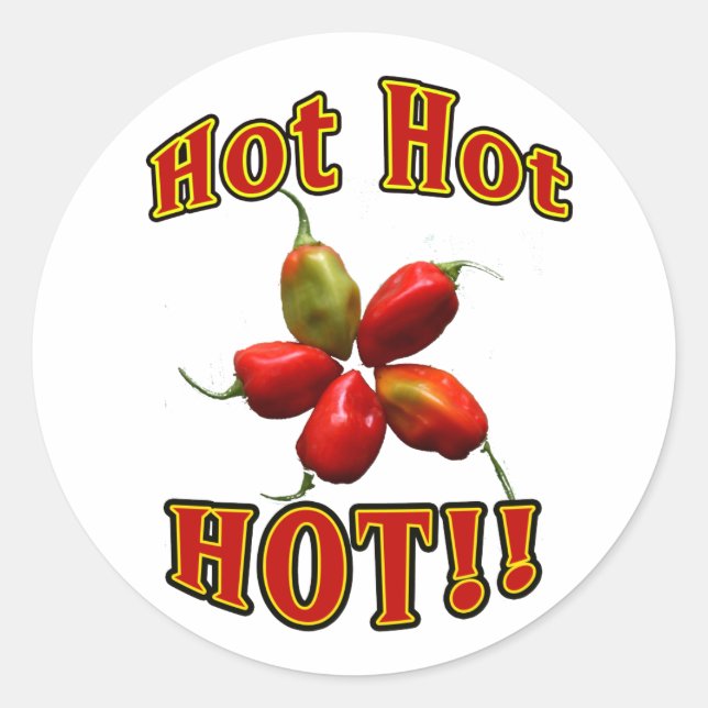 Sticker Rond Poivrons Habanero Hot Hot Star (Devant)