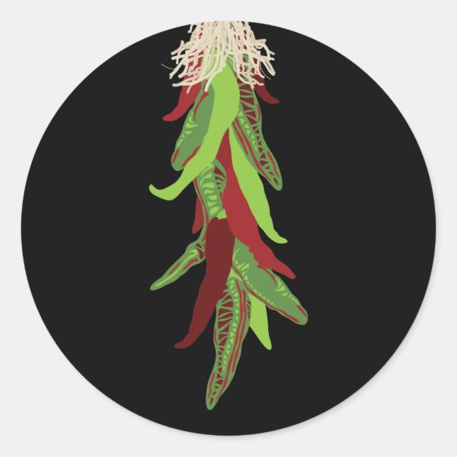 Sticker Rond poivrons verts (Devant)