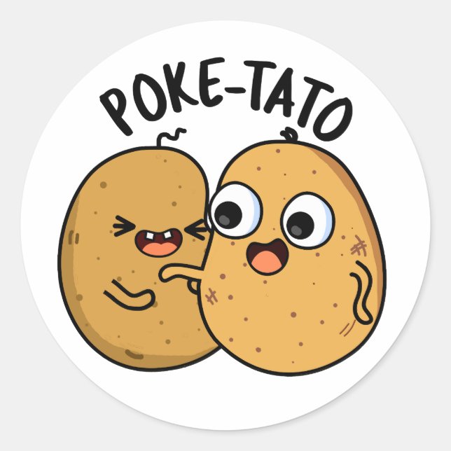 Sticker Rond Poke-tato Blague drôle de pomme de terre  (Devant)