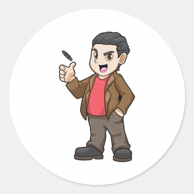 Sticker Rond Poker avec amis (Devant)