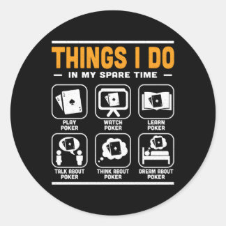 Sticker Rond Poker Chips Aces Pique Des Choses Que Je Fais Dans