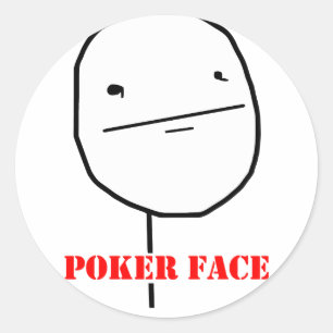 Sticker Rond Poker face - mème