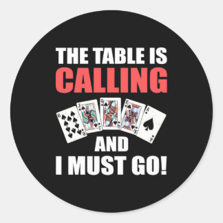 Sticker Rond Poker La Table Appelle