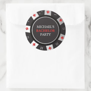 Sticker Rond Poker Night Bachelor Party Las Vegas Casino
