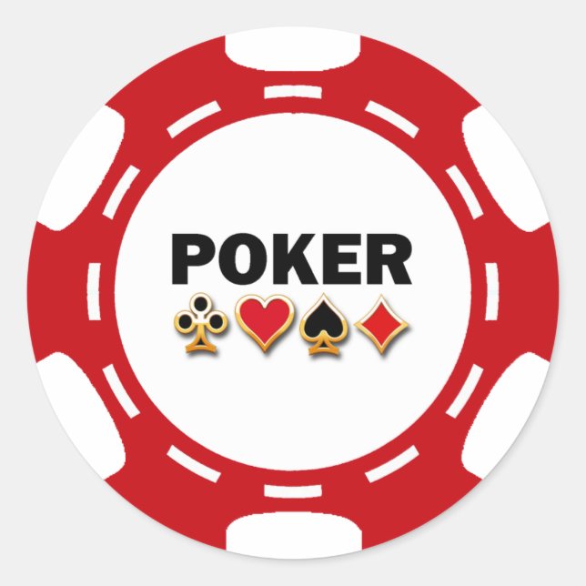 STICKER ROND POKER ROUGE ET BLANC (Devant)