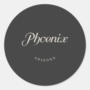 Sticker Rond Police blanche Phoenix Arizona