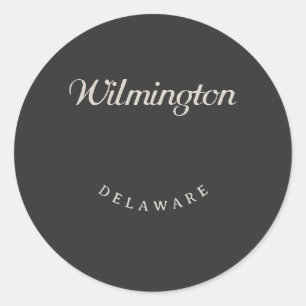 Sticker Rond Police blanche Wilmington Delaware