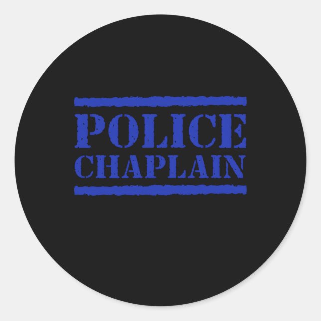 Sticker Rond Police Chaplain American Flag United Law Force (Devant)
