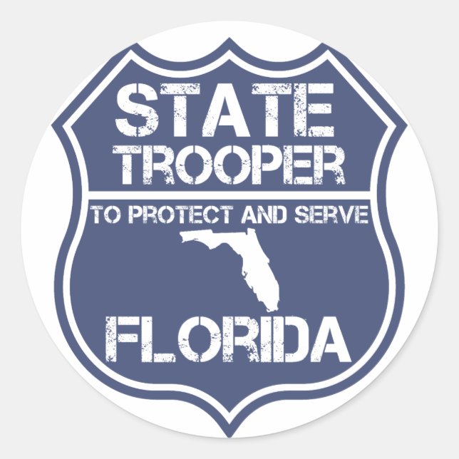 Sticker Rond Police De Floride Pour Protéger Et Servir (Devant)