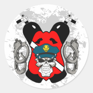 STICKER ROND POLICE DIVER