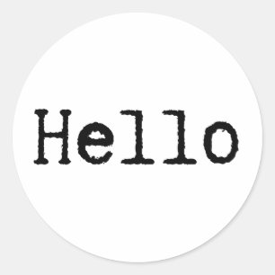 Sticker Rond Police du writer de type : Bonjour