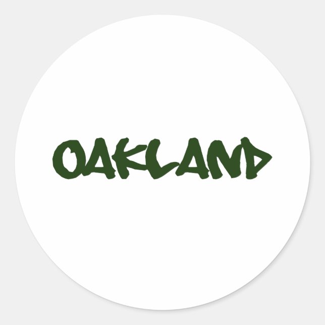 Sticker Rond Police Graffiti Oakland (Devant)