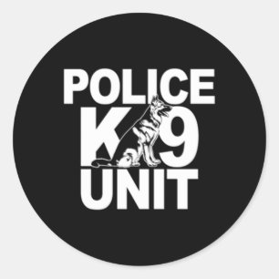 Sticker Rond Police K-9 Unité Ger Shepherd Avant Imprimer