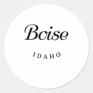 Sticker Rond Police noire Boise Idaho