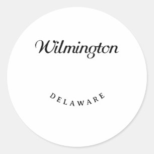 Sticker Rond Police noire Wilmington Delaware
