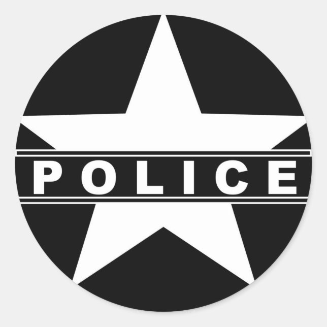 Sticker Rond police star text département badge loi symbole (Devant)