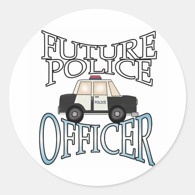 Sticker Rond Policier Cruiser futur officier de police (Devant)