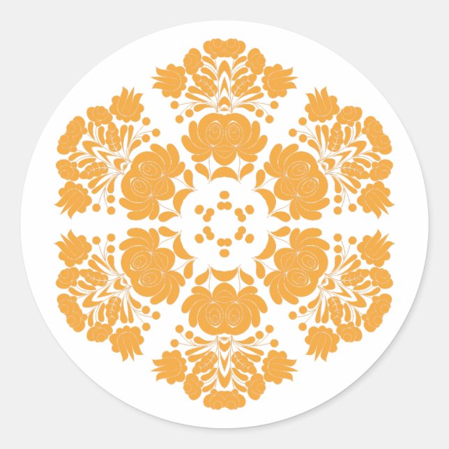 Sticker Rond Polish design flowers (Devant)