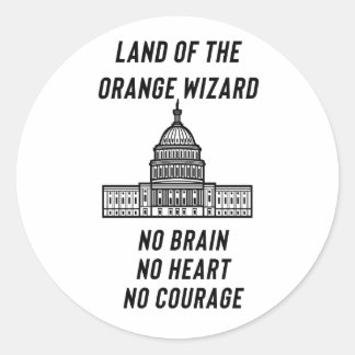 Sticker Rond Political Satire: The Orange Wizard’s Capitol