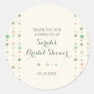 Sticker Rond Polka Dot Colonnes Merci Wedding shower nuptial
