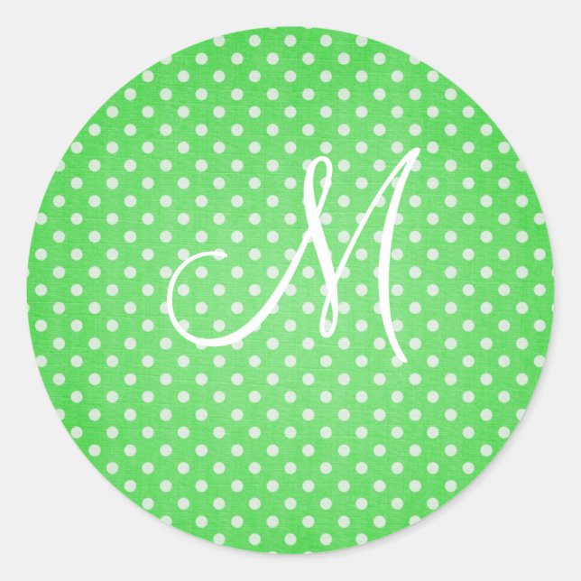 Sticker Rond Polka Point Green (Devant)