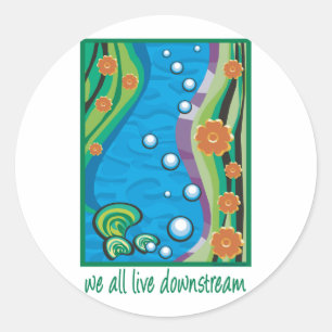 Sticker Rond Pollution de l'eau