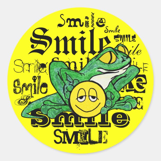 Sticker Rond Pollywog avec un sourire (Devant)