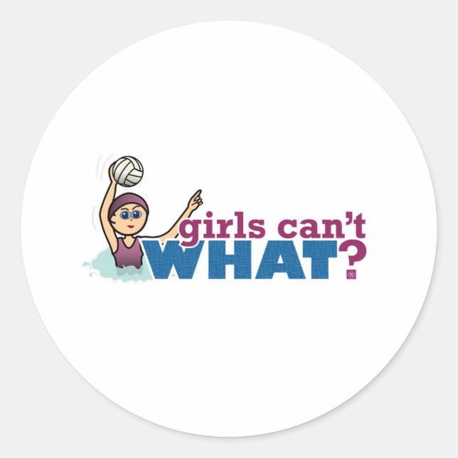 Sticker Rond Polo d'eau pour filles (Devant)