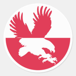 Sticker Rond Pologne Aigle à queue blanche Animal national polo