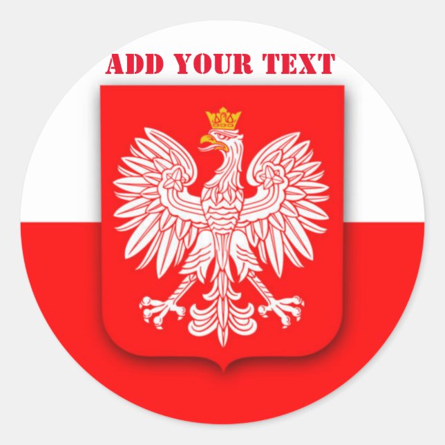 Sticker Rond Pologne Coupe du monde de football 2022 Polska (Devant)